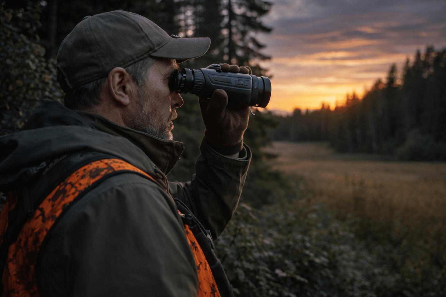 monocular termal pentru vânătoare utilizat în teren